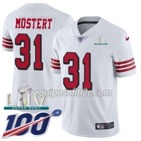Camiseta Hombre NFL San Francisco 49ers Raheem Mostert 31 Nike Blanco 100th 2020 Super Bowl LIV